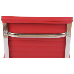 Silla De Oficina Amadora En Cuero PU Rojo,Simil cuero