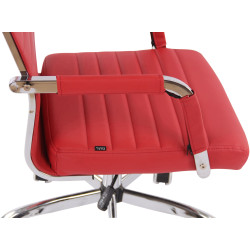 Silla De Oficina Amadora En Cuero PU Rojo,Simil cuero