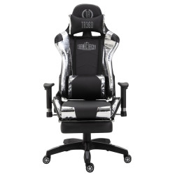 Silla Gaming Turbo Negro/blanco,Simil cuero (metálico)