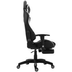 Silla Gaming Turbo Negro/blanco,Simil cuero (metálico)