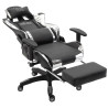 Silla Gaming Turbo Negro/blanco,Simil cuero (metálico)