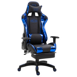 Silla Gaming Turbo Negro/azul,Simil cuero (metálico)