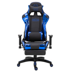 Silla Gaming Turbo Negro/azul,Simil cuero (metálico)