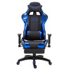 Silla Gaming Turbo Negro/azul,Simil cuero (metálico)