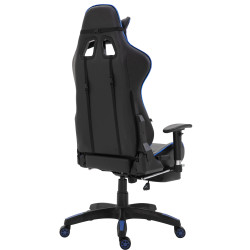 Silla Gaming Turbo Negro/azul,Simil cuero (metálico)