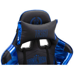 Silla Gaming Turbo Negro/azul,Simil cuero (metálico)