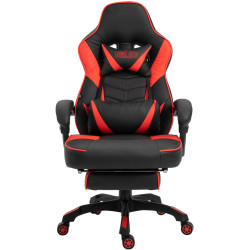 Silla Gaming Tilos En Simil Cuero Negro/rojo