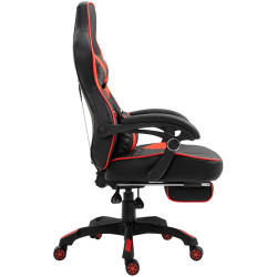 Silla Gaming Tilos En Simil Cuero Negro/rojo