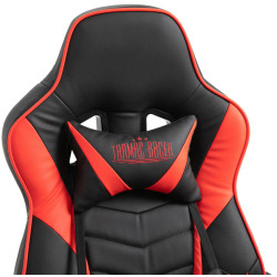 Silla Gaming Tilos En Simil Cuero Negro/rojo