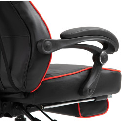 Silla Gaming Tilos En Simil Cuero Negro/rojo