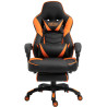 Silla Gaming Tilos En Simil Cuero Negro/naranja