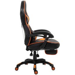 Silla Gaming Tilos En Simil Cuero Negro/naranja