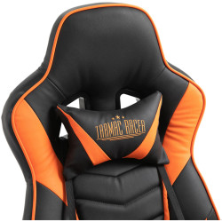 Silla Gaming Tilos En Simil Cuero Negro/naranja