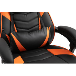 Silla Gaming Tilos En Simil Cuero Negro/naranja