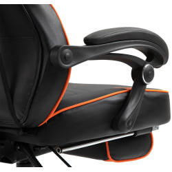 Silla Gaming Tilos En Simil Cuero Negro/naranja