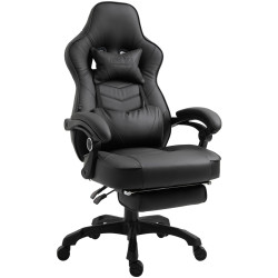 Silla Gaming Tilos En Simil Cuero Negro/negro