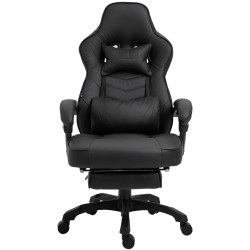 Silla Gaming Tilos En Simil Cuero Negro/negro