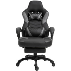 Silla Gaming Tilos En Simil Cuero Negro/gris