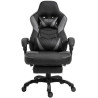 Silla Gaming Tilos En Simil Cuero Negro/gris