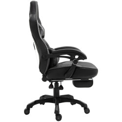 Silla Gaming Tilos En Simil Cuero Negro/gris