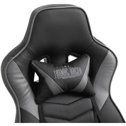 Silla Gaming Tilos En Simil Cuero Negro/gris