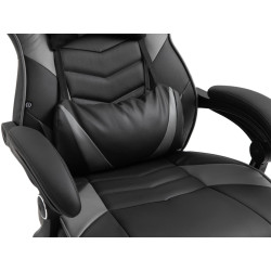 Silla Gaming Tilos En Simil Cuero Negro/gris