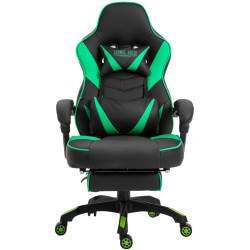 Silla Gaming Tilos En Simil Cuero Negro/verde