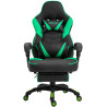 Silla Gaming Tilos En Simil Cuero Negro/verde