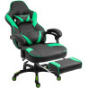 Silla Gaming Tilos En Simil Cuero Negro/verde