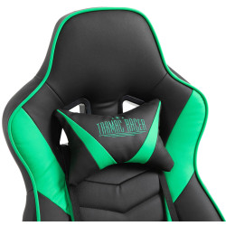 Silla Gaming Tilos En Simil Cuero Negro/verde