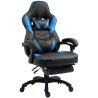 Silla Gaming Tilos En Simil Cuero Negro/azul