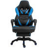 Silla Gaming Tilos En Simil Cuero Negro/azul