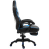 Silla Gaming Tilos En Simil Cuero Negro/azul