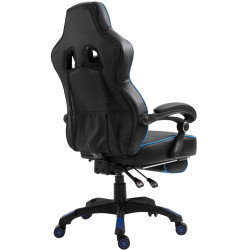 Silla Gaming Tilos En Simil Cuero Negro/azul