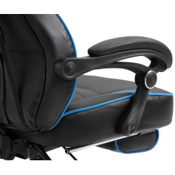 Silla Gaming Tilos En Simil Cuero Negro/azul