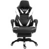 Silla Gaming Tilos En Simil Cuero Negro/blanco