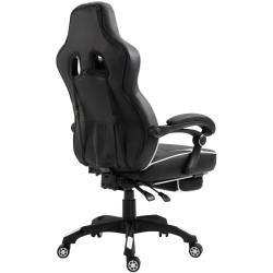 Silla Gaming Tilos En Simil Cuero Negro/blanco