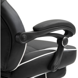 Silla Gaming Tilos En Simil Cuero Negro/blanco