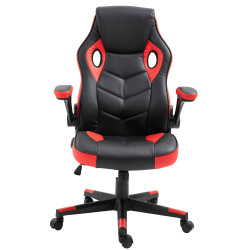 Silla Gamer Omis En Simil Cuero Negro/rojo