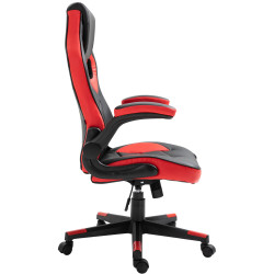 Silla Gamer Omis En Simil Cuero Negro/rojo