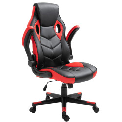 Silla Gamer Omis En Simil Cuero Negro/rojo