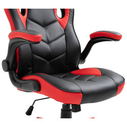 Silla Gamer Omis En Simil Cuero Negro/rojo