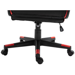 Silla Gamer Omis En Simil Cuero Negro/rojo