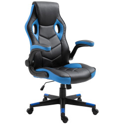 Silla Gamer Omis En Simil Cuero Negro/azul