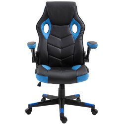 Silla Gamer Omis En Simil Cuero Negro/azul