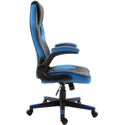 Silla Gamer Omis En Simil Cuero Negro/azul