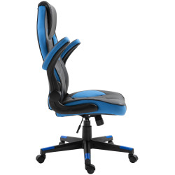 Silla Gamer Omis En Simil Cuero Negro/azul