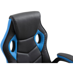 Silla Gamer Omis En Simil Cuero Negro/azul