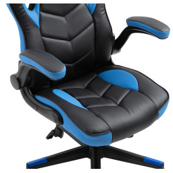 Silla Gamer Omis En Simil Cuero Negro/azul