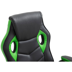 Silla Gamer Omis En Simil Cuero Negro/verde